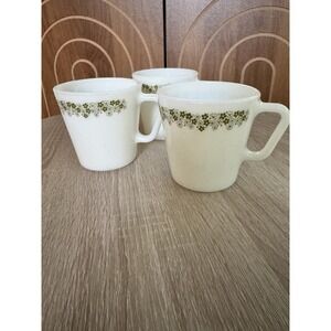 Set of 3 VINTAGE Corning SPRING BLOSSOM 3 1/2" Pyrex Mugs